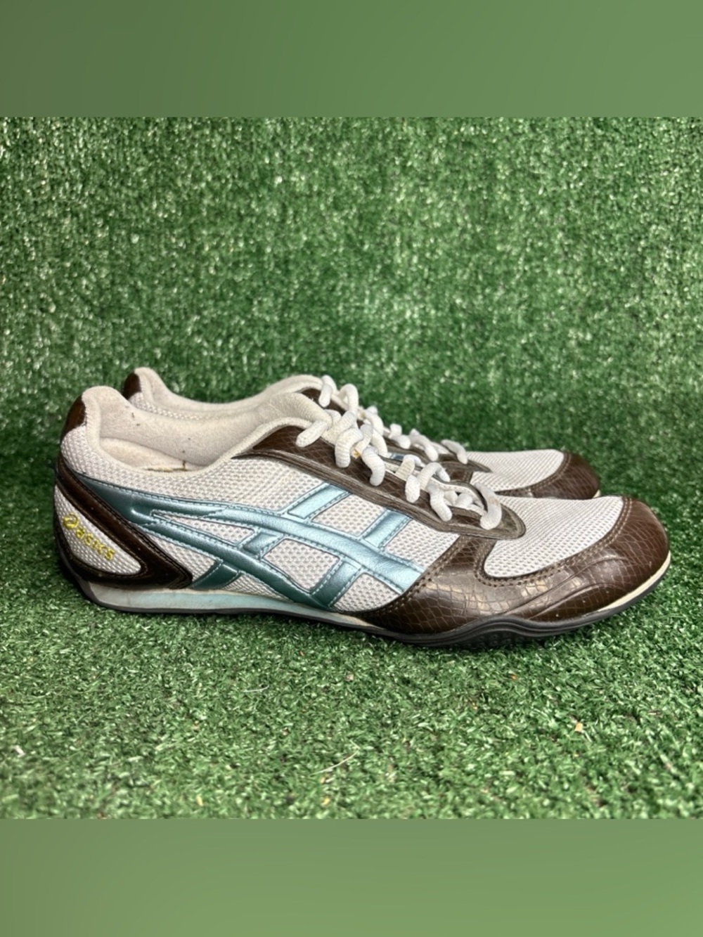Asics Sakura Collection Womens Running Shoes US Size 9‎ White Blue Brown HN879